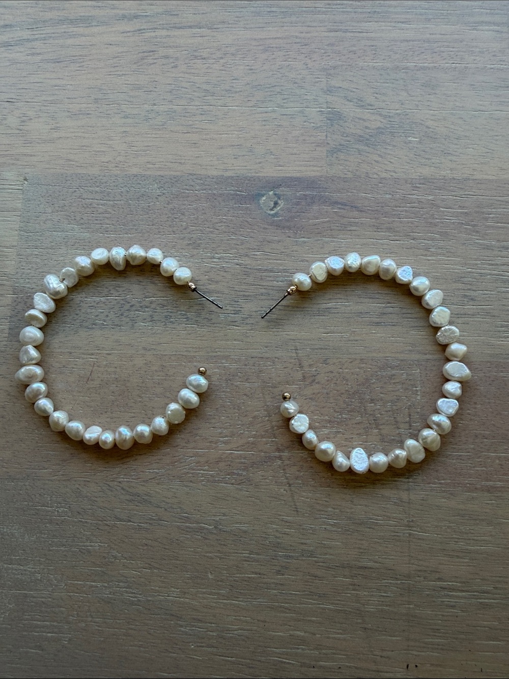 Zara Cream Pearl Hoop Earrings
